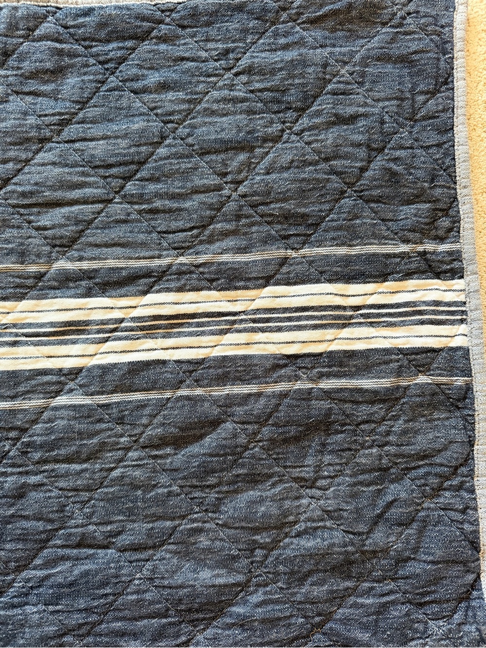 EUC Pottery Barn Teen Quilted Navy Stripe Sham Set (2) - Picture 13 of 16